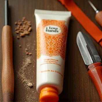 Love Your Hands Cream next to artisan tools